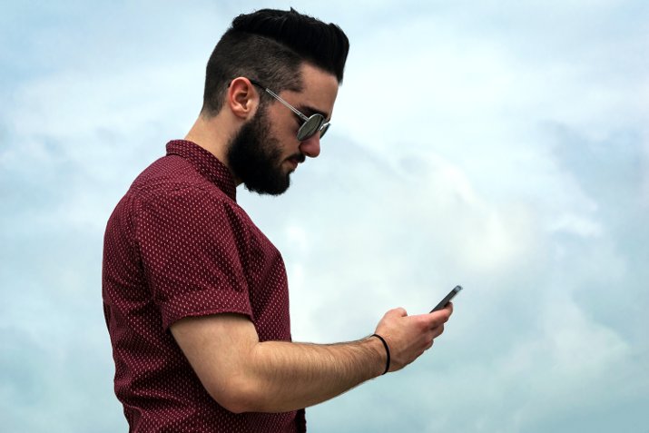 Cool guy with phone