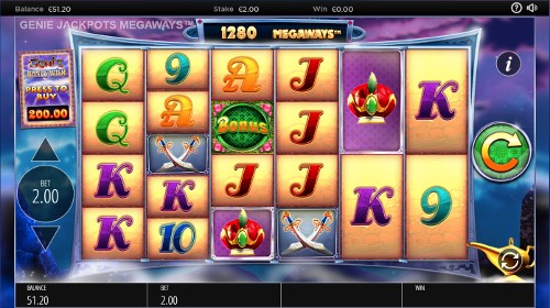 genie jackpot megaways reels