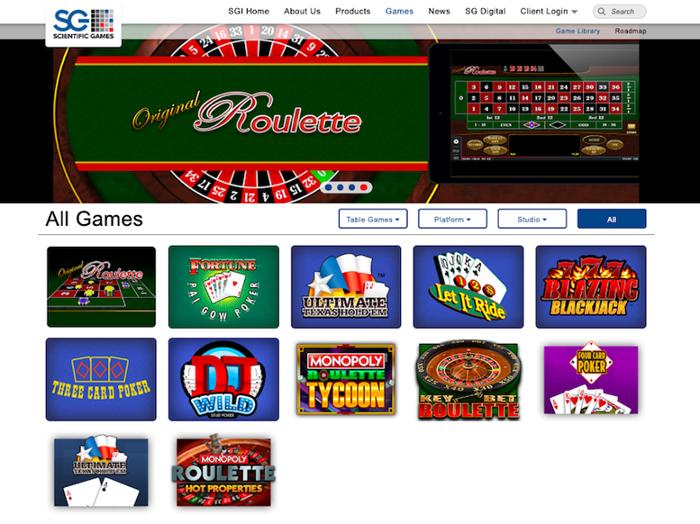 scientific gaming casinos table games