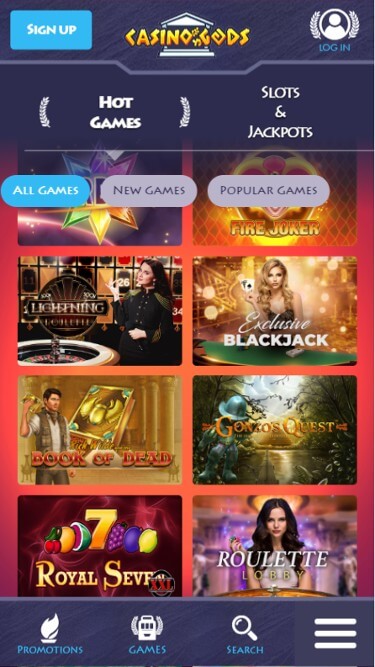 Casino Gods Mobile Review