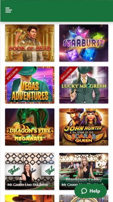 Mr Green Casino Mobile Review