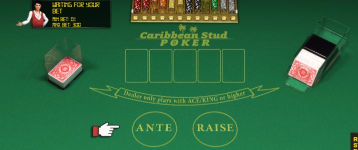 Online Caribbean Stud Poker Table
