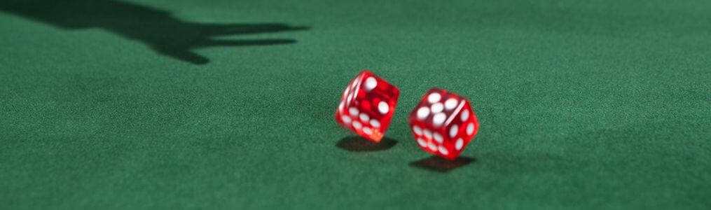 Dice on felted table