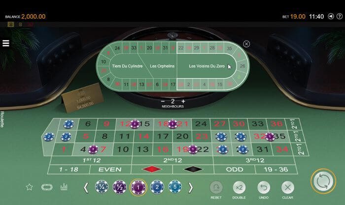 Roulette bet example