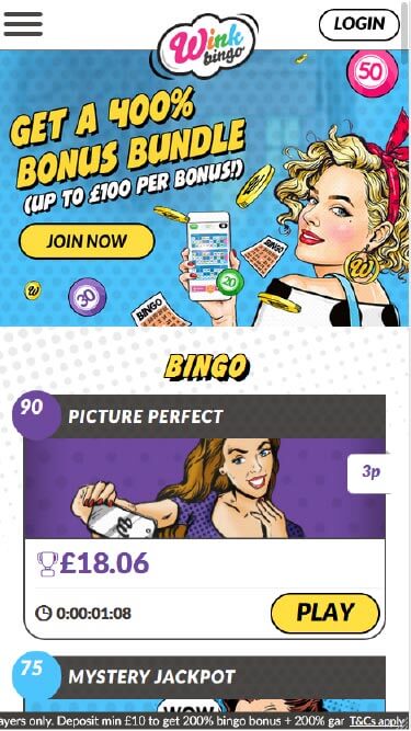 Wink Bingo Mobile Casino Review: 