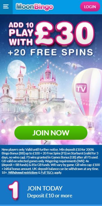 Moon Bingo Mobile Review