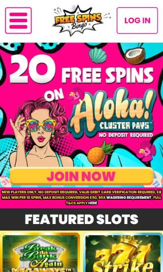 Free Spins Bingo Mobile Review