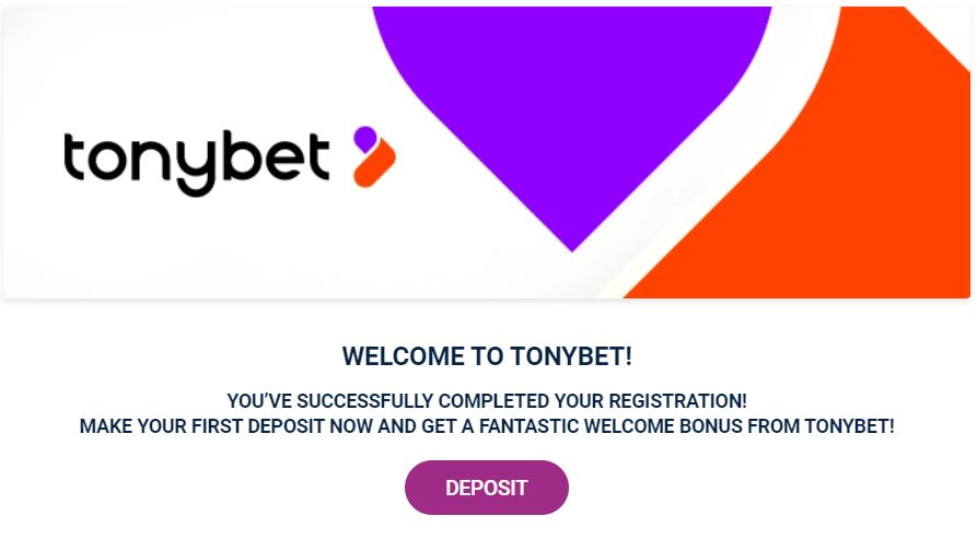 Tonybet sign-up step 4