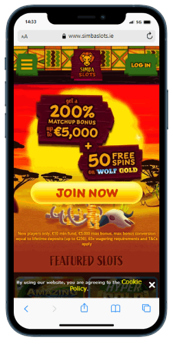 Simba Slots Mobile Review