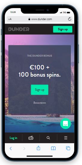 Dunder Casino Mobile Review